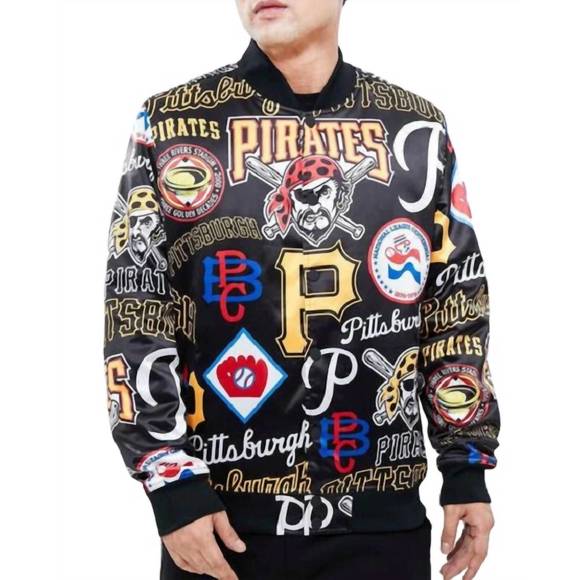 NEW PRO STANDARD pittsburgh pirates track jacket in black - Picture 1 of 4